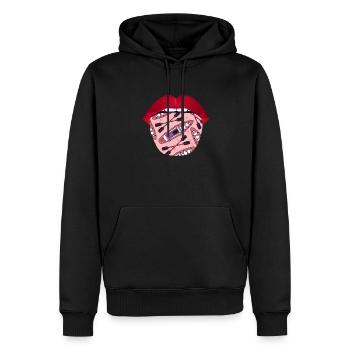 Langue de kayakiste - Sweat à capuche Premium bio Homme - noir - Devant - Nico (187cm)