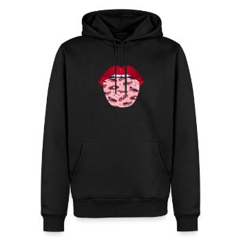 Kanu Kanute Zunge - Männer Premium Bio Hoodie - Schwarz - Vorne - Nico (187cm)