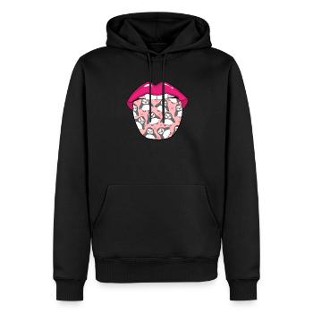 Langue de pingouin - Sweat à capuche Premium bio Homme - noir - Devant - Nico (187cm)