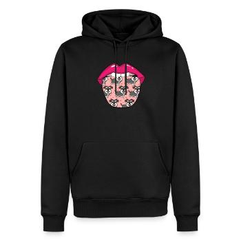 Schnauzer Hund Zunge - Männer Premium Bio Hoodie - Schwarz - Vorne - Nico (187cm)