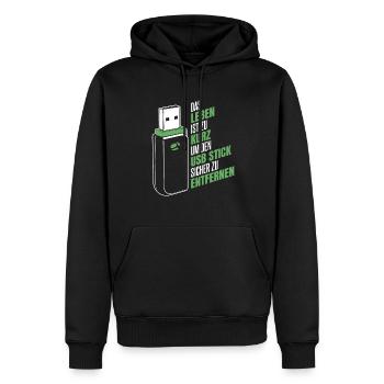 Entwickler Coder Programmierer USB - Männer Premium Bio Hoodie - Schwarz - Vorne - Nico (187cm)