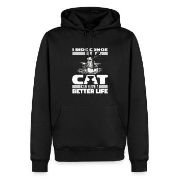 Kanu Kanute Katze - Männer Premium Bio Hoodie - Schwarz - Vorne - Nico (187cm)
