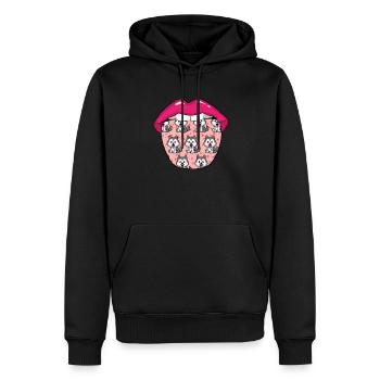 Siberian Husky Zunge - Männer Premium Bio Hoodie - Schwarz - Vorne - Nico (187cm)