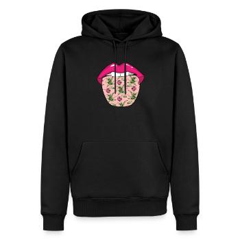 Aloe Vera Zunge - Männer Premium Bio Hoodie - Schwarz - Vorne - Nico (187cm)