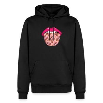 Lèvres de sushi - Sweat à capuche Premium bio Homme - noir - Devant - Nico (187cm)