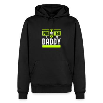 Promu à papa 2023 - Sweat à capuche Premium bio Homme - noir - Devant - Nico (187cm)