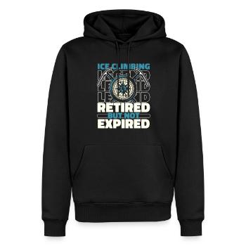 Escalade sur glace à la retraite - Sweat à capuche Premium bio Homme - noir - Devant - Nico (187cm)