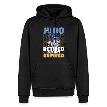 Retraités Judoka - Sweat à capuche Premium bio Homme - noir - Devant - Nico (187cm)