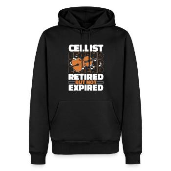 Retired cello cellist - Men’s Premium Organic Hoodie - black - Front - Nico (187cm)
