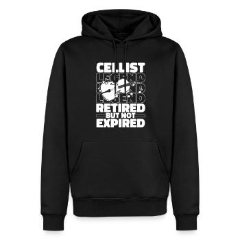 Retired cello cellist - Men’s Premium Organic Hoodie - black - Front - Nico (187cm)