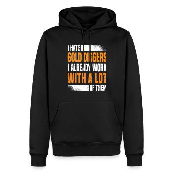 Ingenieur Lustig Bergbauingenieur - Männer Premium Bio Hoodie - Schwarz - Vorne - Nico (187cm)