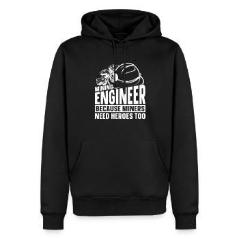 Ingenieur Helm Bergbauingenieur - Männer Premium Bio Hoodie - Schwarz - Vorne - Nico (187cm)