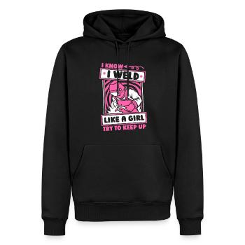 Forgeron Métallurgiste Fille - Sweat à capuche Premium bio Homme - noir - Devant - Nico (187cm)