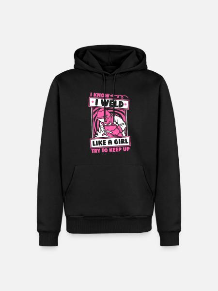 Blacksmith Metal Worker Girl - Men’s Premium Organic Hoodie - black