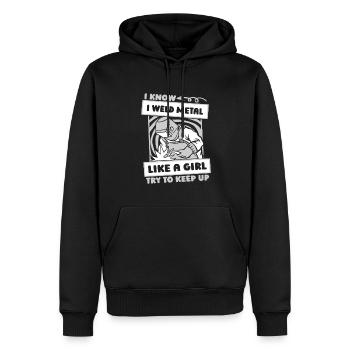 Forgeron Métallurgiste Fille - Sweat à capuche Premium bio Homme - noir - Devant - Nico (187cm)