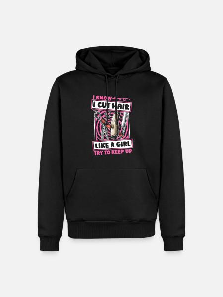 Barber Barbershop Mädchen - Männer Premium Bio Hoodie - Schwarz