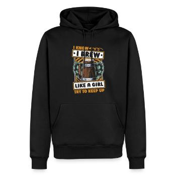 Hobbybrauer Bier Craft Beer Mädchen - Männer Premium Bio Hoodie - Schwarz - Vorne - Nico (187cm)