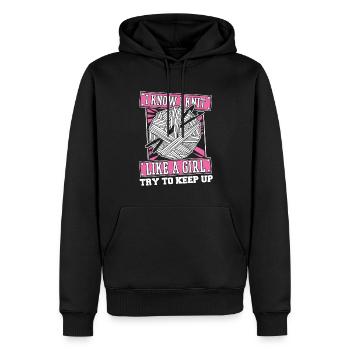 Tricoter des filles - Sweat à capuche Premium bio Homme - noir - Devant - Nico (187cm)