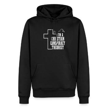Conspiration du Christ Christianisme - Sweat à capuche Premium bio Homme - noir - Devant - Nico (187cm)