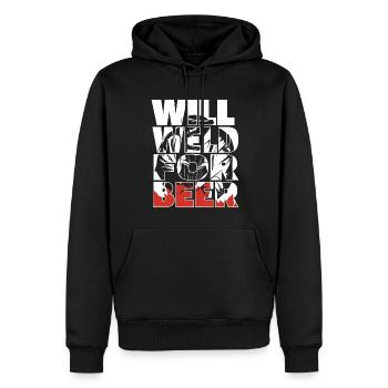 La soudeuse Schlosser Bier soudera pour la bière - Sweat à capuche Premium bio Homme - noir - Devant - Nico (187cm)
