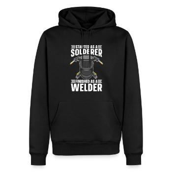 Soudeur Serrurier Souder - Sweat à capuche Premium bio Homme - noir - Devant - Nico (187cm)