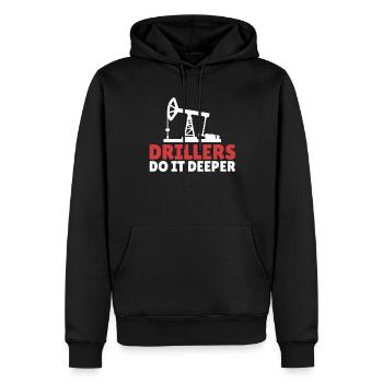 Les foreurs de plates-formes pétrolières des champs pétrolifères le font plus profondément - Sweat à capuche Premium bio Homme - noir - Devant - Nico (187cm)