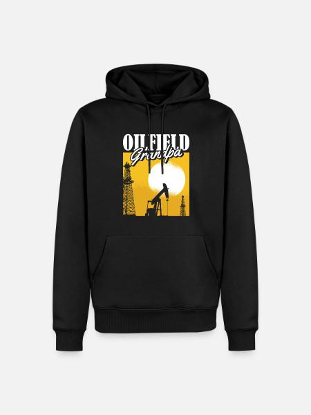 Ölfeld Bohrinsel Opa - Männer Premium Bio Hoodie - Schwarz