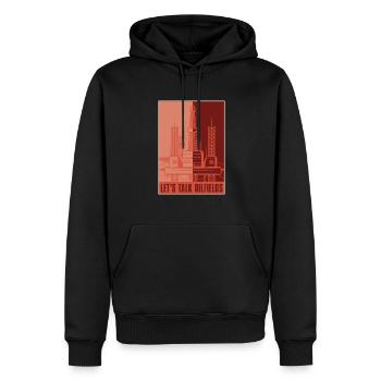 Ölfeld Bohrinsel - Männer Premium Bio Hoodie - Schwarz - Vorne - Nico (187cm)
