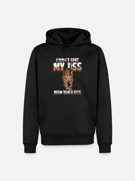 Jaguar I Didnt Schet Mijn kont blies je een kus - Mannen Premium Bio hoodie - zwart