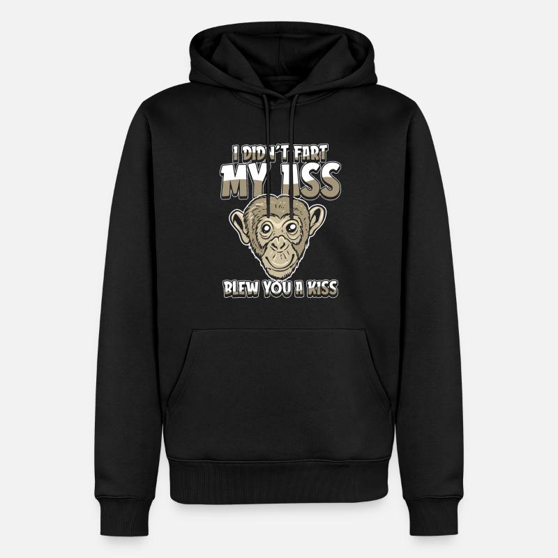 Affe Ironisch - Männer Premium Bio Hoodie - Schwarz