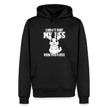 Chinchilla Je n’ai pas pété mes fesses t’a soufflé un baiser - Sweat à capuche Premium bio Homme - noir - Devant - Nico (187cm)