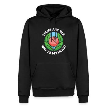 Tulpen Tulpen - Männer Premium Bio Hoodie - Schwarz - Vorne - Nico (187cm)