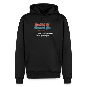 Tir à l’arc Archer Grand-père - Sweat à capuche Premium bio Homme - noir - Devant - Nico (187cm)