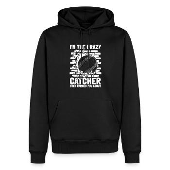 Softball Fänger - Männer Premium Bio Hoodie - Schwarz - Vorne - Nico (187cm)