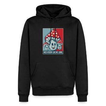 Cueilleur de champignons Gang Nain de champignons - Sweat à capuche Premium bio Homme - noir - Devant - Nico (187cm)