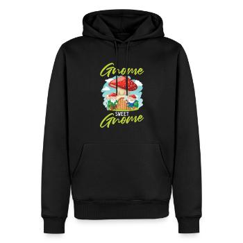 Cueillette de champignons Champignons Gnome Champignon Nain - Sweat à capuche Premium bio Homme - noir - Devant - Nico (187cm)