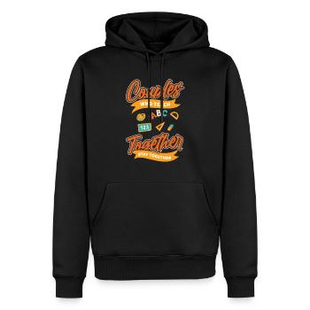 Professeur Pédagogue Couple - Sweat à capuche Premium bio Homme - noir - Devant - Nico (187cm)