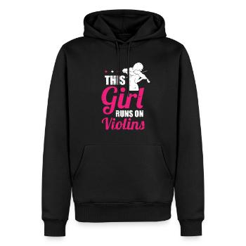 Violon Fille - Sweat à capuche Premium bio Homme - noir - Devant - Nico (187cm)