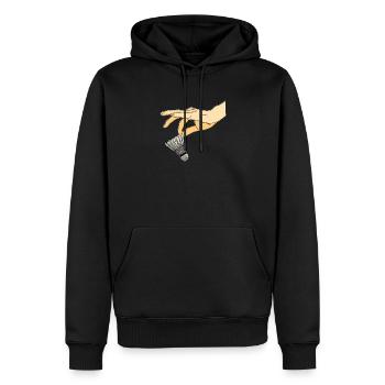 Badminton Federball - Männer Premium Bio Hoodie - Schwarz - Vorne - Nico (187cm)