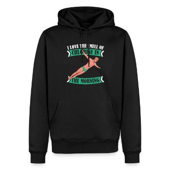 Plongeurs Chlore - Sweat à capuche Premium bio Homme - noir - Devant - Nico (187cm)