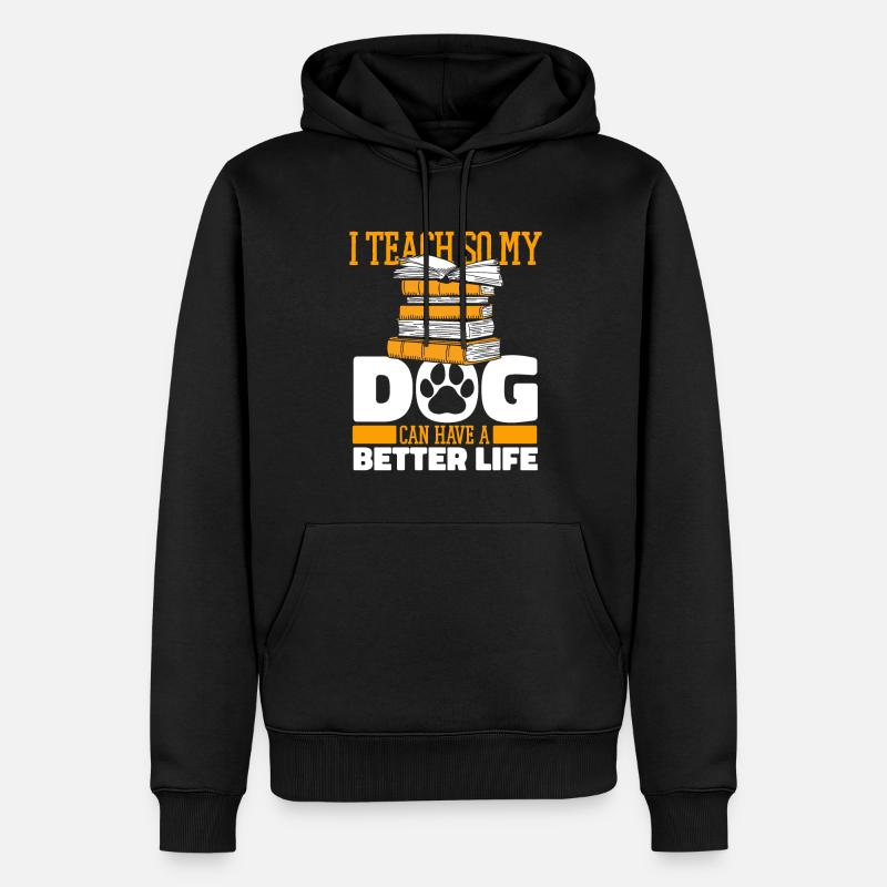 Lehrer Pädagoge Hund - Männer Premium Bio Hoodie - Schwarz