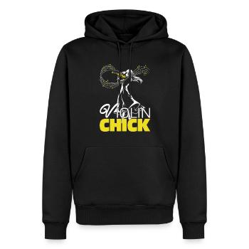 Violon Violon Poussin - Sweat à capuche Premium bio Homme - noir - Devant - Nico (187cm)