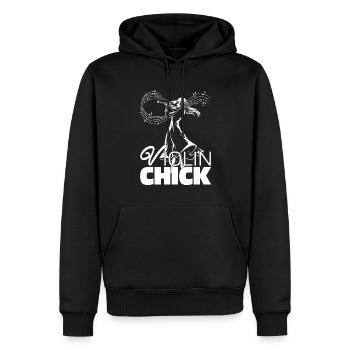 Violon Violon Poussin - Sweat à capuche Premium bio Homme - noir - Devant - Nico (187cm)