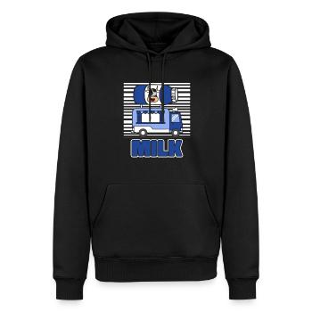Kuh Milch Milchwagen - Männer Premium Bio Hoodie - Schwarz - Vorne - Nico (187cm)