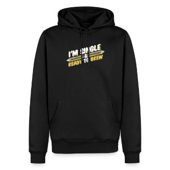 Bière artisanale Bière artisanale Orge - Sweat à capuche Premium bio Homme - noir - Devant - Nico (187cm)