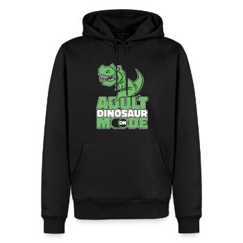 Dinosaure T Rex Dinosaure adulte - Sweat à capuche Premium bio Homme - noir - Devant - Nico (187cm)