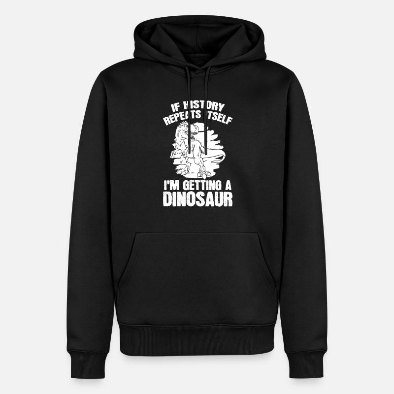 Dinosaurier T Rex - Männer Premium Bio Hoodie - Schwarz