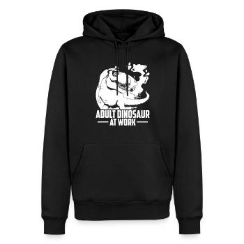 Dinosaure T Rex Dinosaure adulte - Sweat à capuche Premium bio Homme - noir - Devant - Nico (187cm)