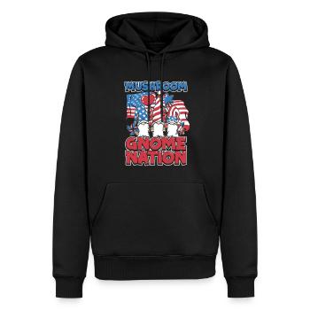 Champignons cueilleurs de champignons Drapeau américain Champignon nain - Sweat à capuche Premium bio Homme - noir - Devant - Nico (187cm)