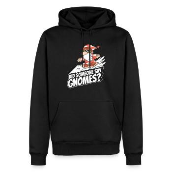 Cueilleurs de champignons Champignons Drôle de nain de champignons - Sweat à capuche Premium bio Homme - noir - Devant - Nico (187cm)